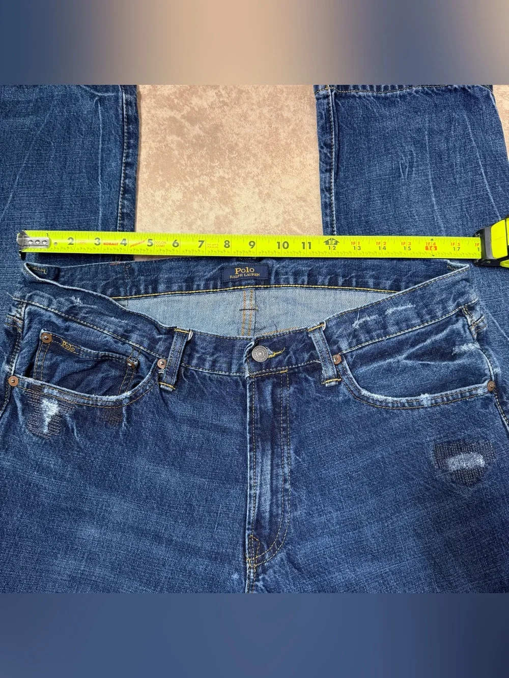 Polo Ralph Lauren Men’s Distressed Varick Slim Straight Jean TAILORED